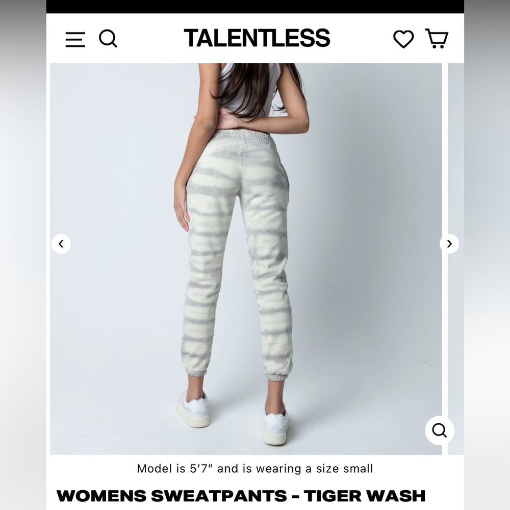 NWT TALENTLESS WOMENS SWEATPANTS & CINCH CROP CREW- TIGER WASH- NEUTRAL GRAY - Picture 9 of 12